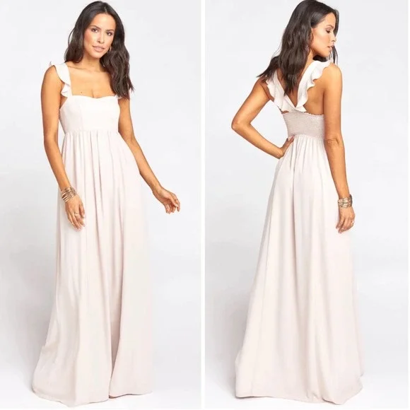 where to try on show me your mumu bridesmaid dresses Tuscany Maxi Slip Dress ~ Show Me The Ring Luxe Satin  Show Me Your Mumu